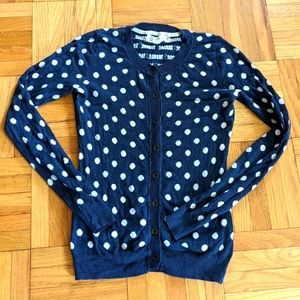 Navy polkadot H&M cardigan XS